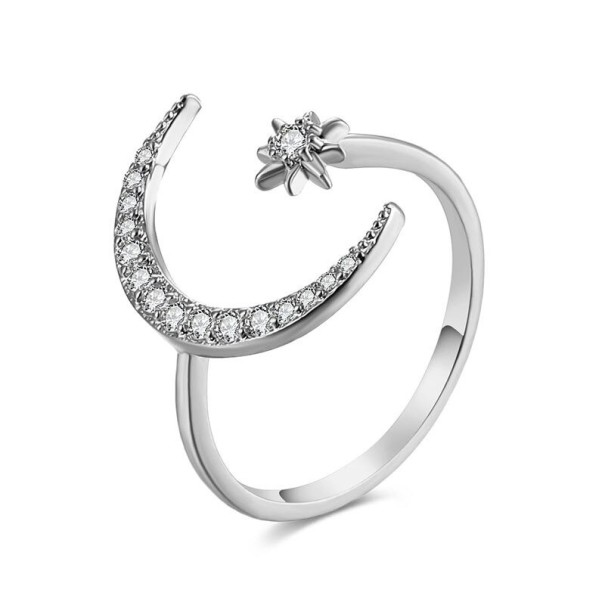 Anillo de mujer con luna D2433 plateado