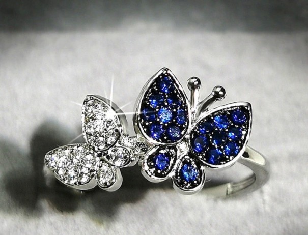 Anillo de mujer con mariposas D1368 7