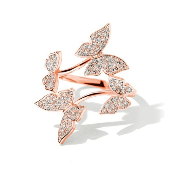 Anillo de mujer con mariposas D2948 rosa viejo