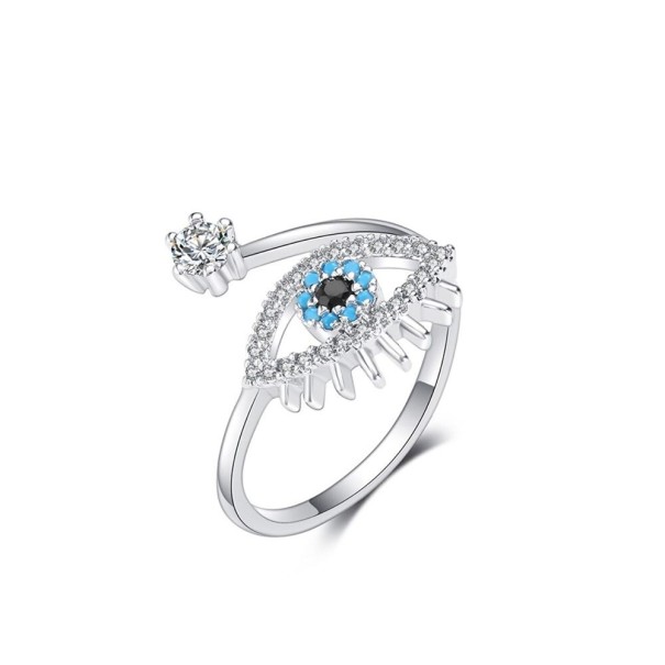 Anillo de mujer con ojo D2602 plateado