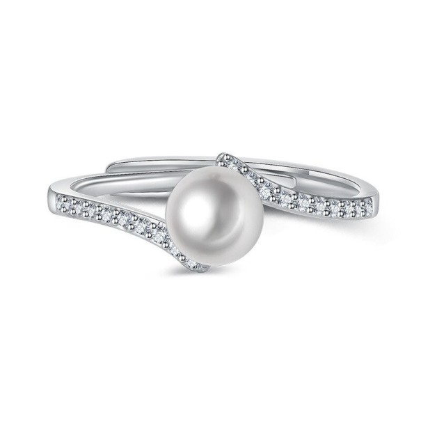 Anillo de mujer con perla D2922 plateado