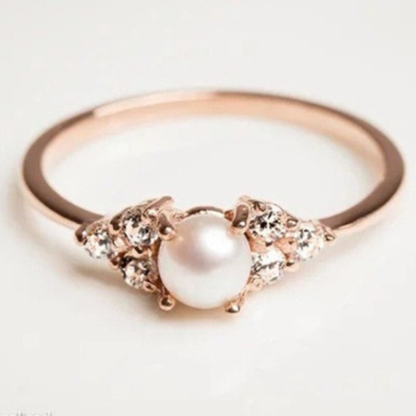 Anillo de mujer con perla D2945 dorado 10