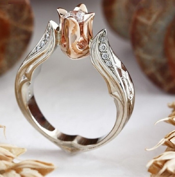 Anillo de mujer con tulipán 9