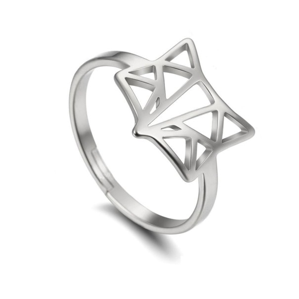 Anillo de mujer con zorro plateado 1