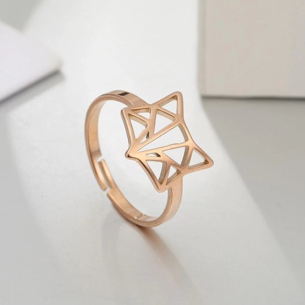 Anillo de mujer con zorro rosa viejo 1