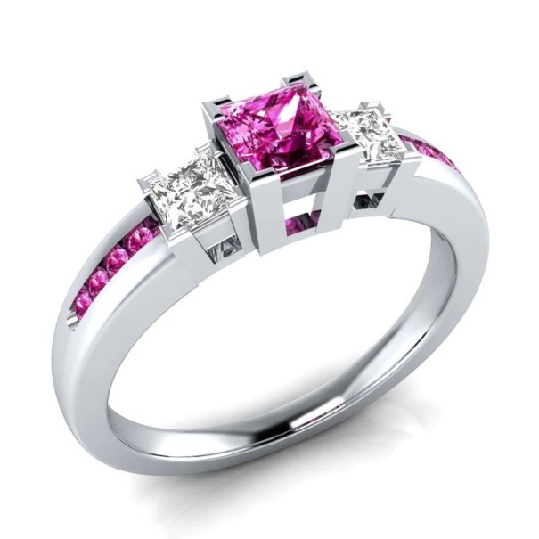 Anillo de mujer D1154 rosa oscuro 7