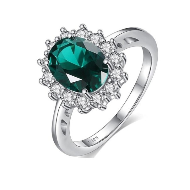 Anillo de mujer D1206 verde oscuro 6