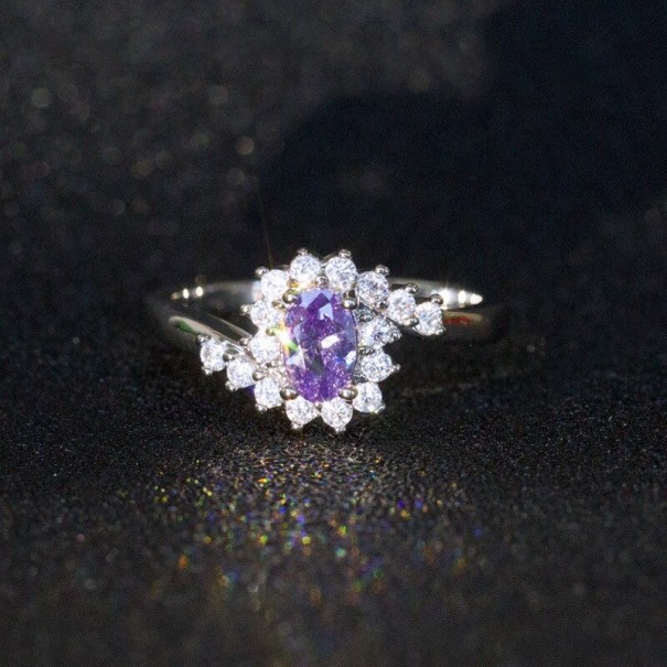 Anillo de mujer D1261 morado 10
