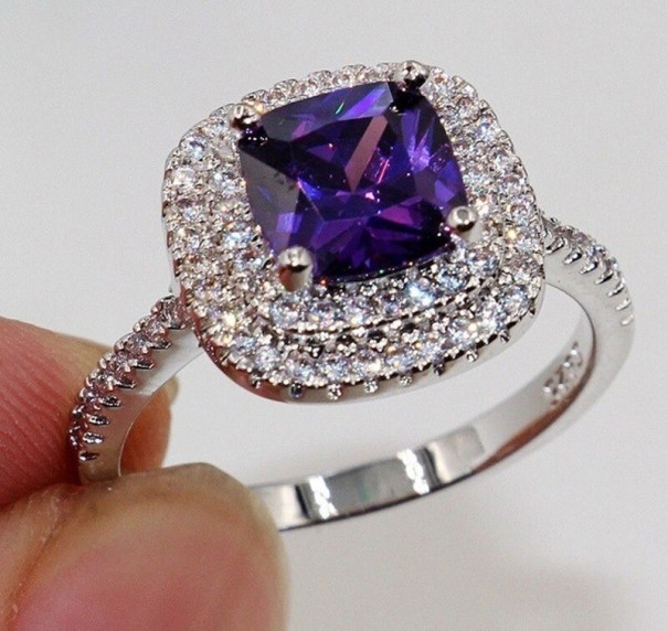 Anillo de mujer D1280 morado 7