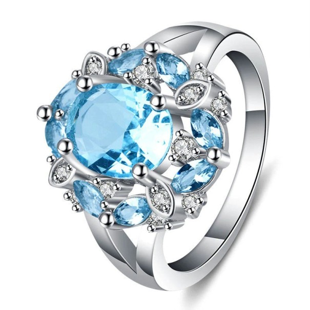 Anillo de mujer D1516 azul claro 9