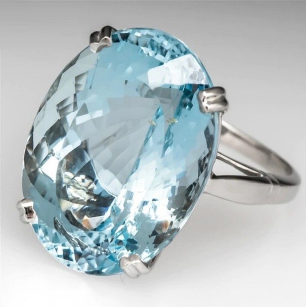 Anillo de mujer D1665 azul claro 11
