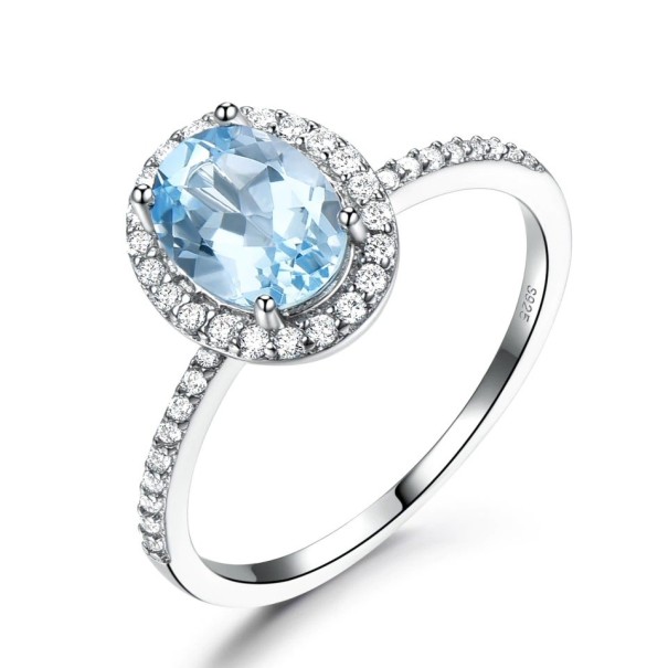 Anillo de mujer D2366 azul claro 8
