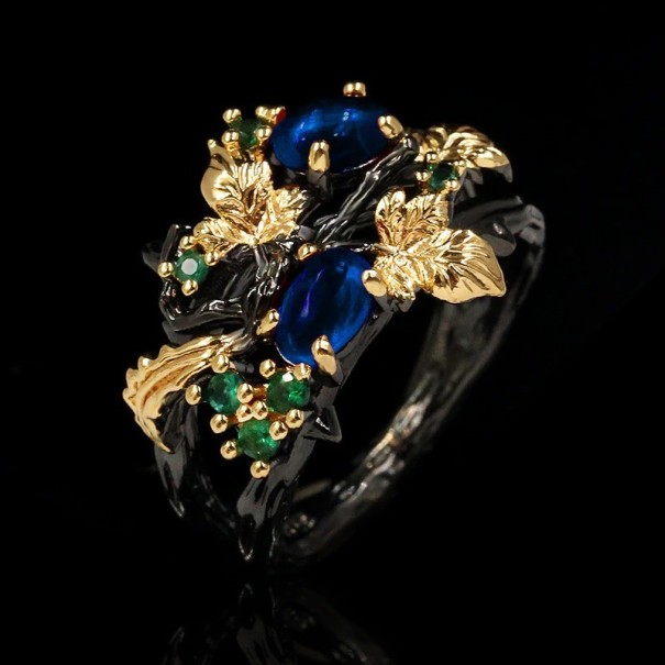 Anillo de mujer D874 azul oscuro 8