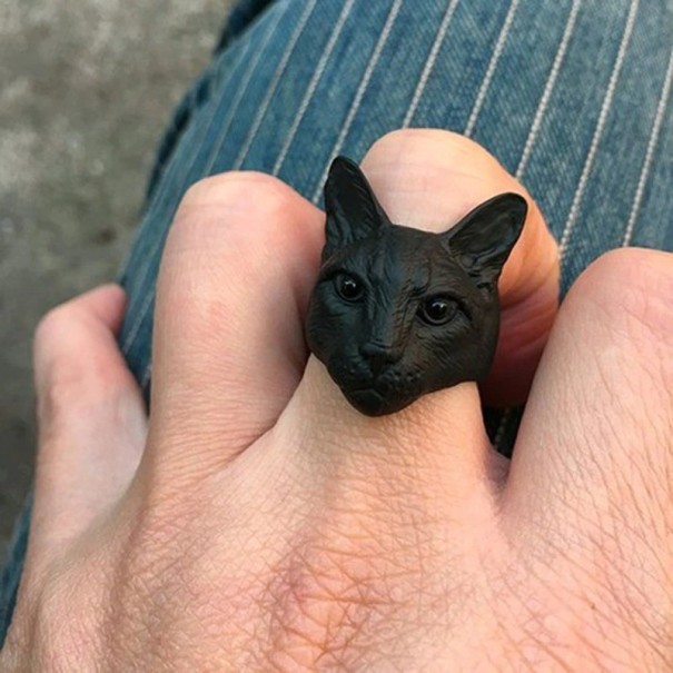 Anillo de mujer gato D2744 1
