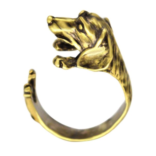 Anillo de perro para hombre J2230 dorado