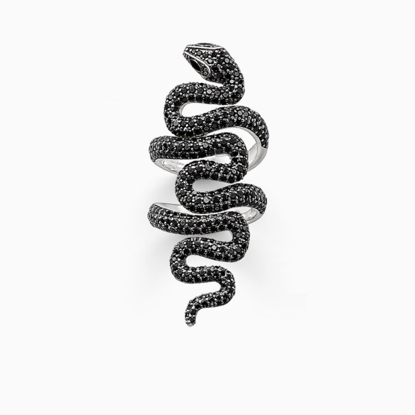 Anillo de serpiente para mujer D1798 negro 2