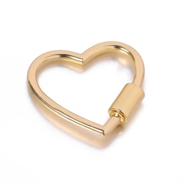 Anillo para llaves 22 x 23 mm Corazón Aleación de metal Llavero en forma de corazón Accesorio elegante para llaves y bolso dorado