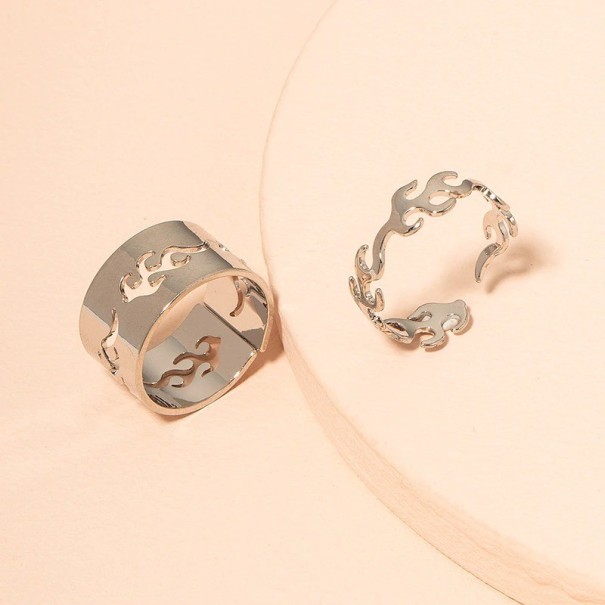 Anillos para parejas 2 piezas D2500 plateado
