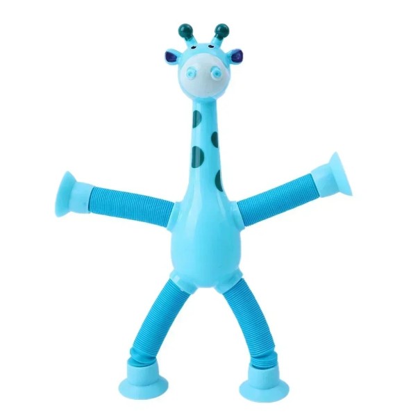 Animalito con ventosas y tubos flexibles Juguete antiestrés para niños y adultos Figura flexible extensible azul