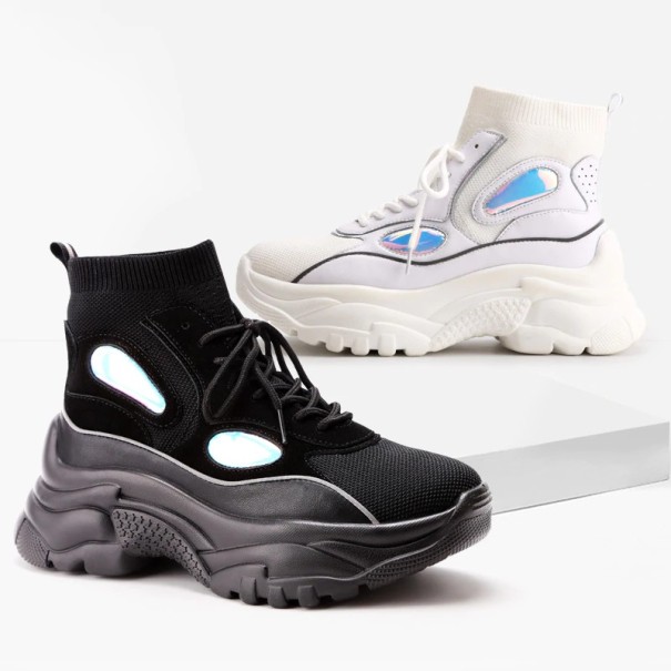 Ankelsneakers för kvinnor på en hög plattform J1107