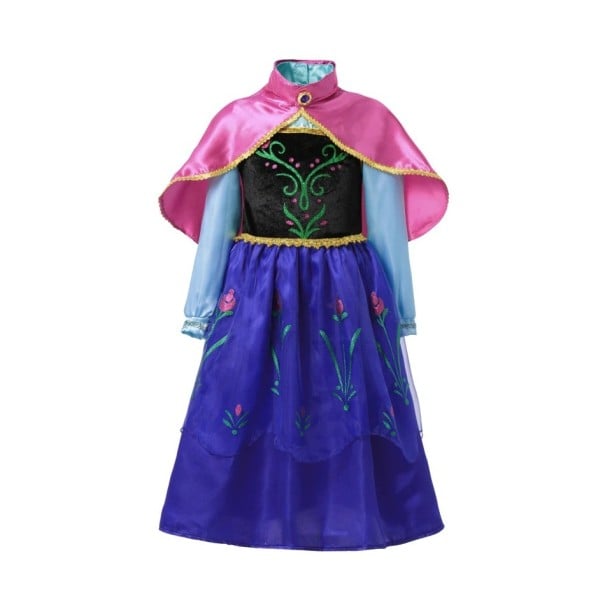 Anna do reino do gelo - Fantasia para meninas Cosplay Anna do reino do gelo Fantasia de Carnaval Máscara de Halloween Vestido de menina Anna do reino do gelo 2