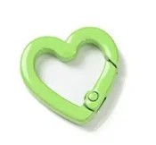 Anneau de clés 2,5 cm Cœur Alliage de métal Pendentif en métal Oeillet solide Décoration pour clés Sac à main Sac Cadeau vert