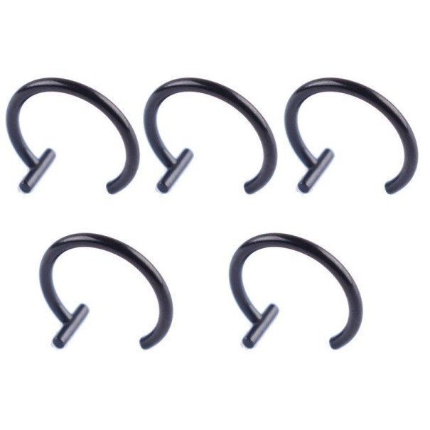 Anneau de lèvre 5 pcs noir 10 mm