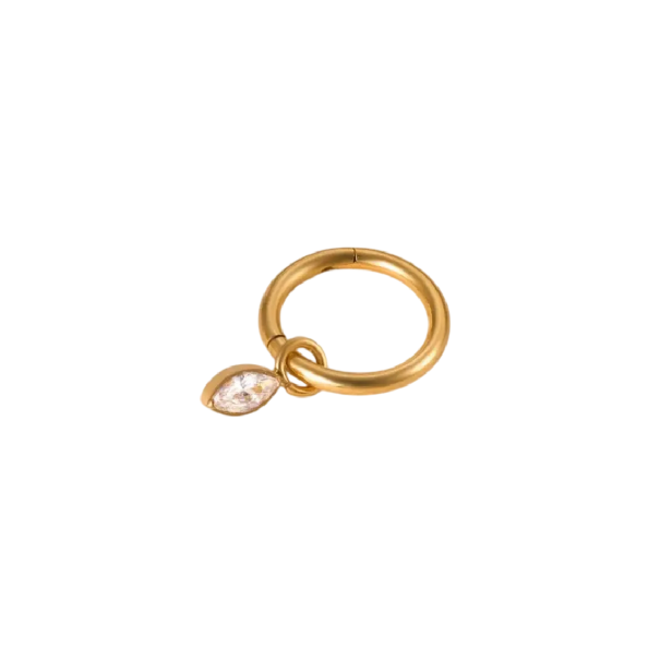 Anneau de piercing 1,2 mm x 8 mm en acier titane Bijou corporel suspendu argenté pour oreille, nez, lèvre, sourcil doré