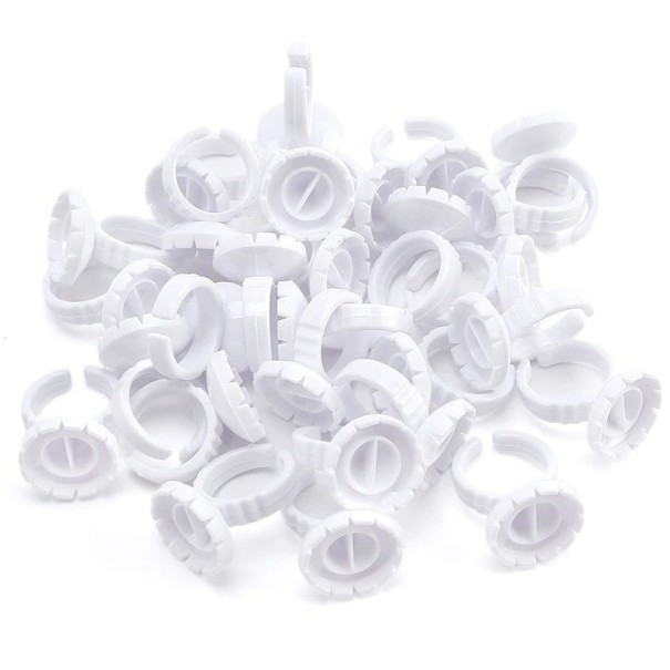 Anneau pour colle et cils rond 100 pcs blanc
