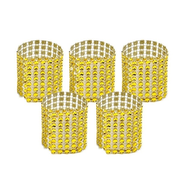 Anneaux décoratifs pour serviettes 10 pcs jaune