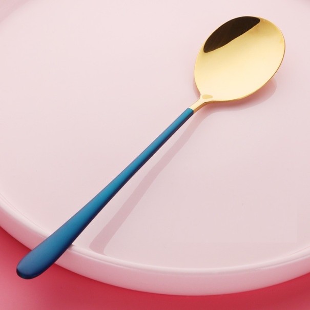 Ανοξείδωτη κουτάλα με πολύχρωμη λαβή τιρκουάζ