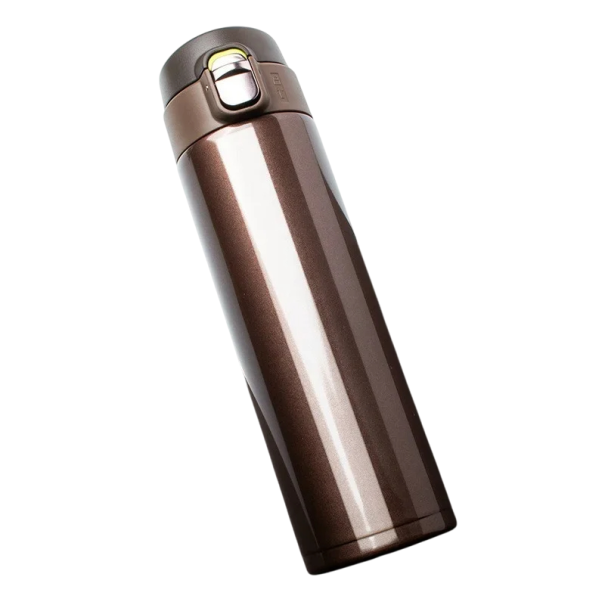 Ανοξείδωτη θερμός 500 ml Διπλή τοίχωμα με κενό μόνωση Θερμική φιάλη για ζεστά και κρύα ροφήματα Ταξιδιωτική θερμός με αδιάβροχο καπάκι Ελαφριά και ανθεκτική κατασκευή καφέ