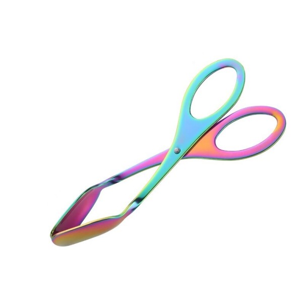 Ανοξείδωτες σερβιρίστικες τσιμπίδες C371 ουράνιο τόξο