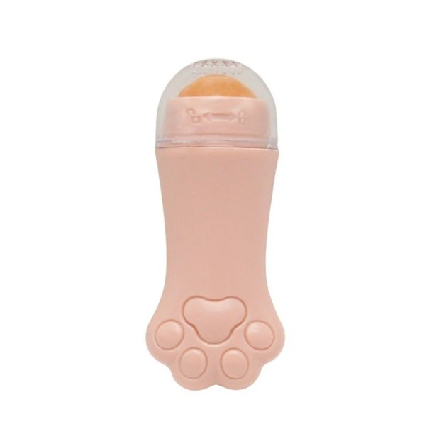 Ansigtsrulle der absorberer ansigtsolie Massagebold med vulkansten der absorberer ansigtsolie Anti-skinnende ansigtsrulle formet som en kattepote 7,5 x 3 cm rosa