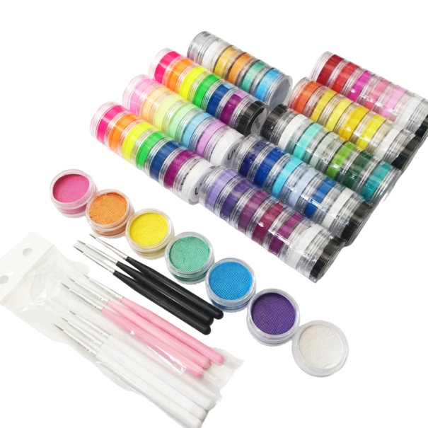 Ansiktsmålningar 10 g Färgad eyeliner vattenaktiv Set med neonfärger med penslar Halloween makeup