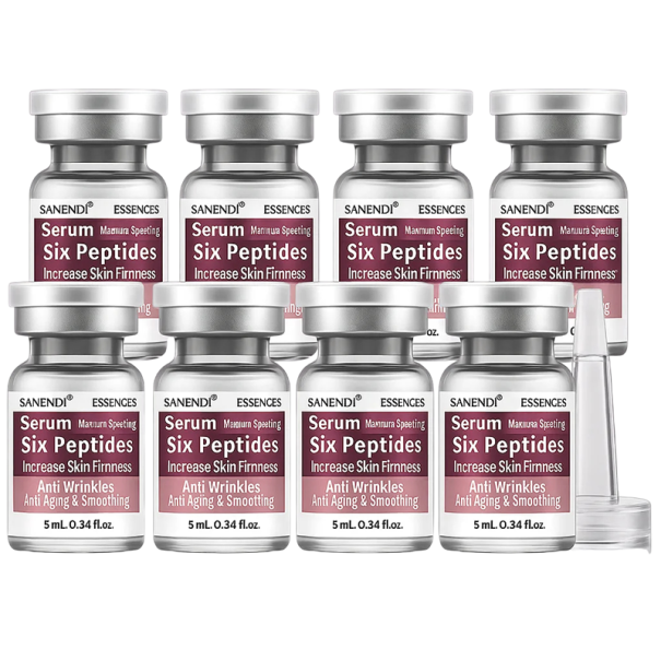 Ansiktsserum med peptider i ampuller 10 × 5 ml för revitalisering av huden, reduktion av rynkor och hydrering, kosmetisk vård mot åldrande 1