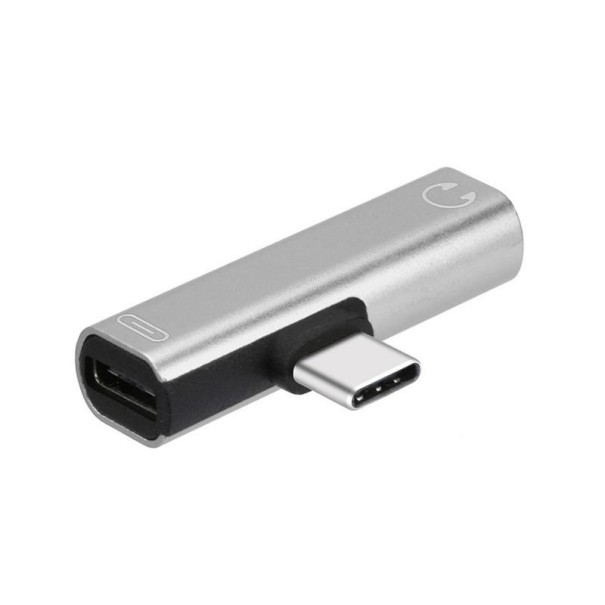 Αντάπτορας USB-C σε 3,5mm jack / USB-C K140 ασημί