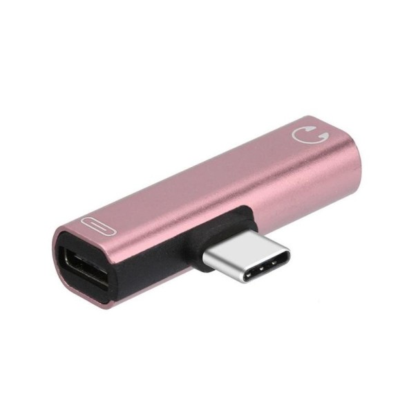 Αντάπτορας USB-C σε 3,5mm jack / USB-C K140 ροζ