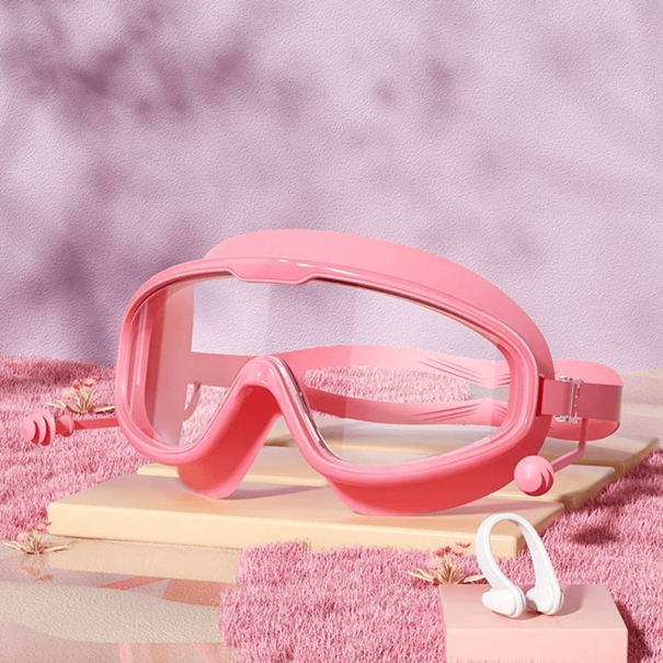 Anti-condens zwembril voor kinderen Siliconen afdichting Heldere polycarbonaat lenzen Breed zicht Comfortabel om te dragen roze