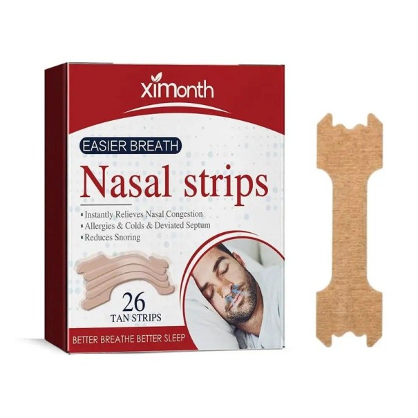 Anti-snarkning Näsremsor Kroppsnäsklistermärke för lättare andning Elastisk tejp Avlastning av nästäppa 26 st 1