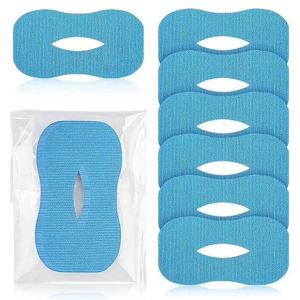 Anti-Snoring Stickers in the Shape of O Adhesive Tapes to Prevent Mouth Breathing Mouth Stickers Against Snoring For Children and Adults 10 pcs blue