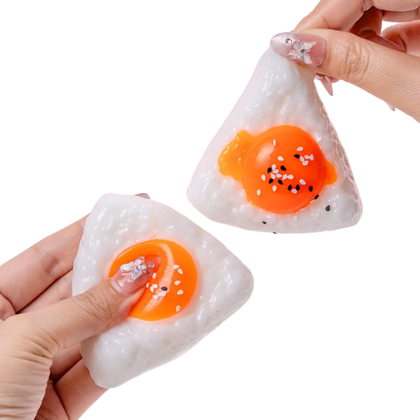 Antistress-Knautschspielzeug Spiegelei 12,7 × 13 cm weiche Squishy-Figur mit Eiweiß und Eigelb TPR für die Hand zur Entspannung und Stressabbau 1