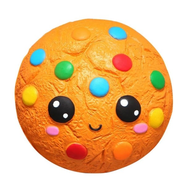 Antistress krammesmåkage til afspænding Med et smilende ansigt og farverige prikker Blød polyurethan Orange 11,5 x 5,5 cm 1