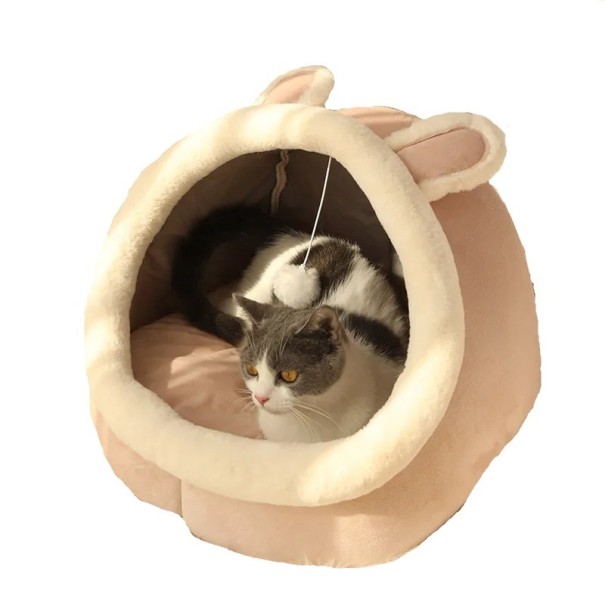 Antypoślizgowe legowisko dla kota z zabawką 31 x 30 x 28 cm 1
