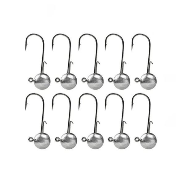 Anzuelos de pesca con cabeza grande, 10 unidades, 7 g, anzuelos giratorios, cebo artificial, cabeza plomada, anzuelo afilado para peces depredadores 1