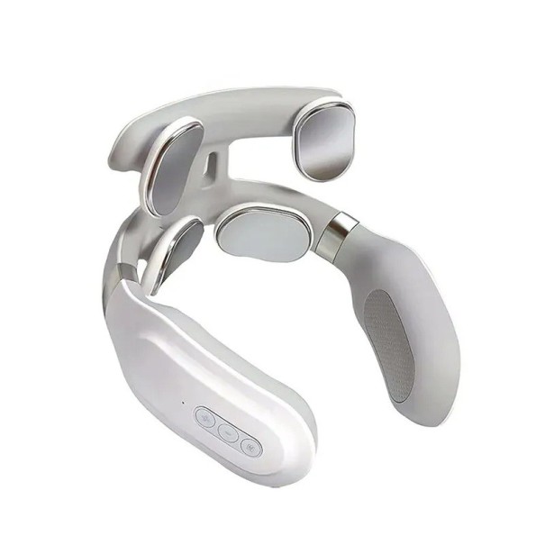 Aparat de masaj pentru gât 16x14x8,5 cm Aparat de masaj încălzit pentru gât cu vibrații, lumină, respirație și compresie Protecție coloană vertebrală Relaxare gât 1