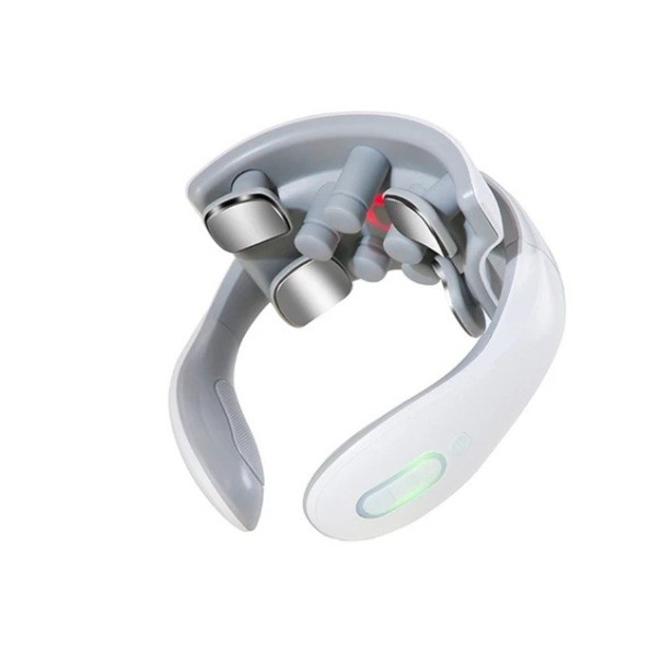 Aparelho de massagem vibratório e aquecedor melhorado para o pescoço e costas com pulsos TENS Dispositivo de massagem ergonómico 42 °C Relaxamento aquecido contra a dor 1