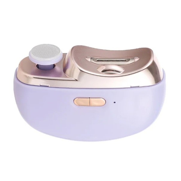 Aparelho elétrico multifuncional para unhas 8,5 x 6,8 x 3 cm USB-C 4W Lanterna Bloqueio infantil Corte Polimento Lixamento Escova de limpeza roxo
