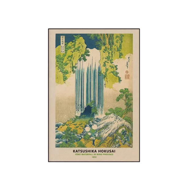 Αφίσα Καταρράκτης Yōrō στην επαρχία Mino 40x60 εκ. Ιαπωνική τέχνη Vintage εκτύπωση τοίχου Διακόσμηση σπιτιού Καφετέρια Υπνοδωμάτιο χωρίς κορνίζα 1