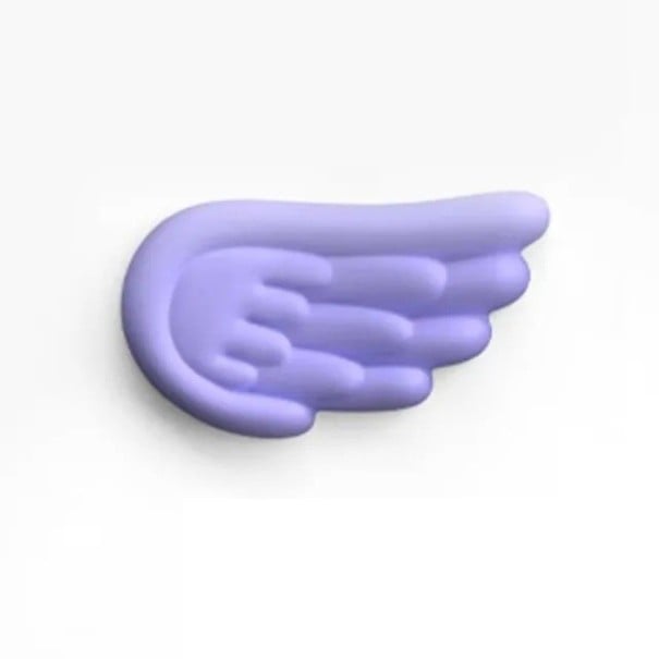 Apoio ergonómico para o pulso em forma de asa de anjo em espuma de memória contra a fadiga ao trabalhar no computador e jogar roxo